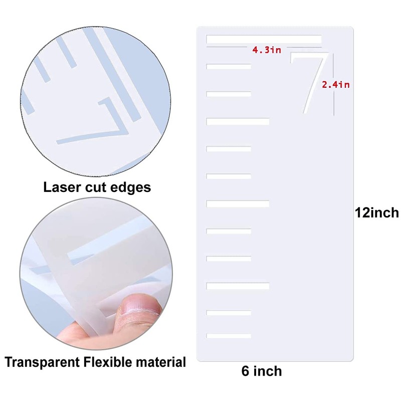 7 Feet Growth Chart Ruler Stencil, Baby Kids Height Growth