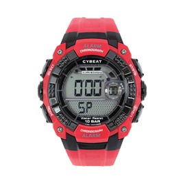 J-Axis ACY15-RE Men's Sports Watch, 10 ATM Waterproof Digital Watch, Red, Dial Color - Grey, 10 ATM water resistant digital watch series. This is a highly cost-effective digital watch with stopwatch