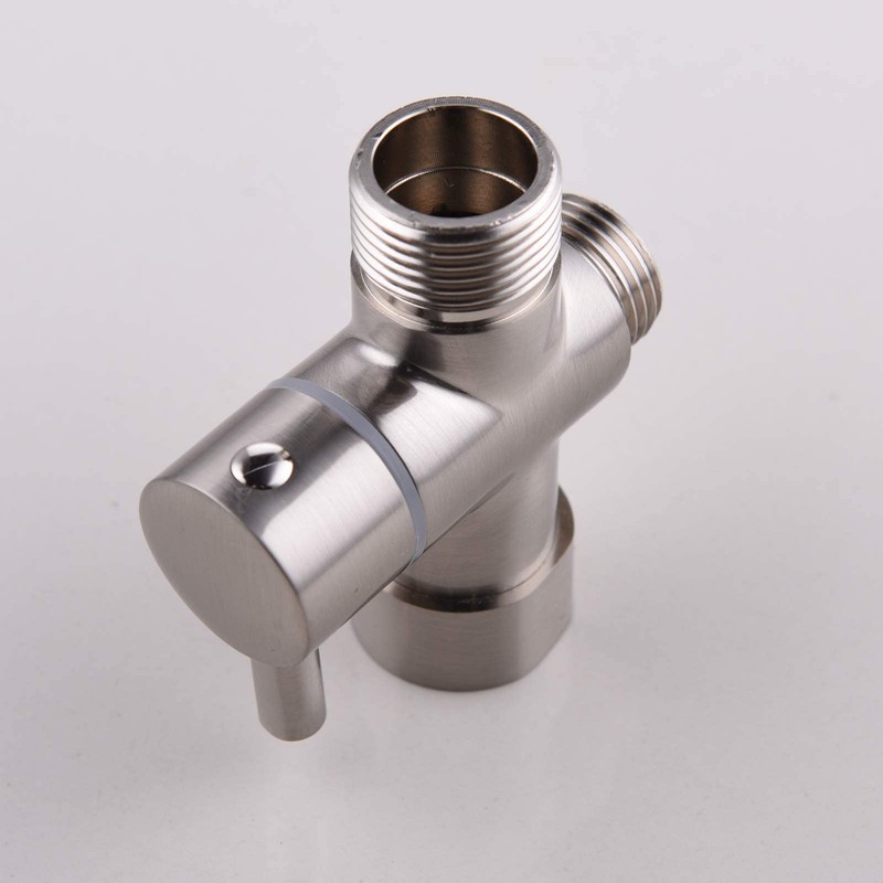 3-Way Solid Brass Brushed Nickel Shower Arm Diverter Valve G1/2