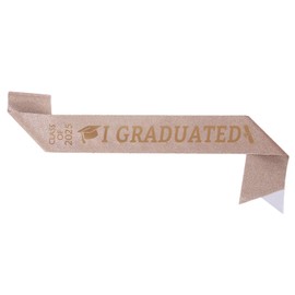 JOJO FLY Rose Gold Graduation Sash with Glitter Letter I Graduated, Class of 2025 for Graduation Party Decorations, 2025 Party Supplies