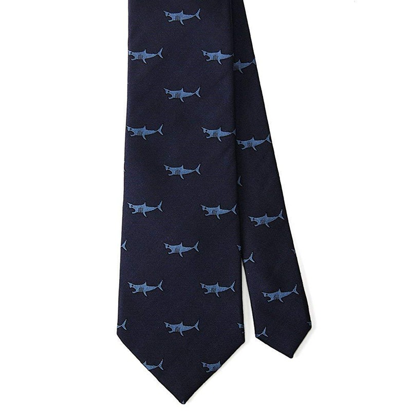 [COLORATA] Carolata Shark Pattern Necktie (100% Silk / Jacquard Woven),