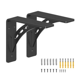 FIRMETAL 6 inch x 5 inch Heavy Duty Shelf Brackets ,Premium Alloy Metal Mantel Brackets (Set of 2) Fireplace Mantel Brackets - Countertop Support (6'' x 5 '')
