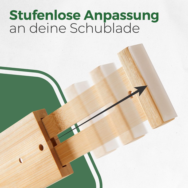 Short Wardrobe Drawer Separation System Made of Bamboo (Set of