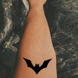 Fake Tattoo Bat - Temporalis® | Temporary Tattoos for Adults - EU Certified Cosmetics, Vegan & Waterproof - Lasts 1 to 2 Weeks [Bat]