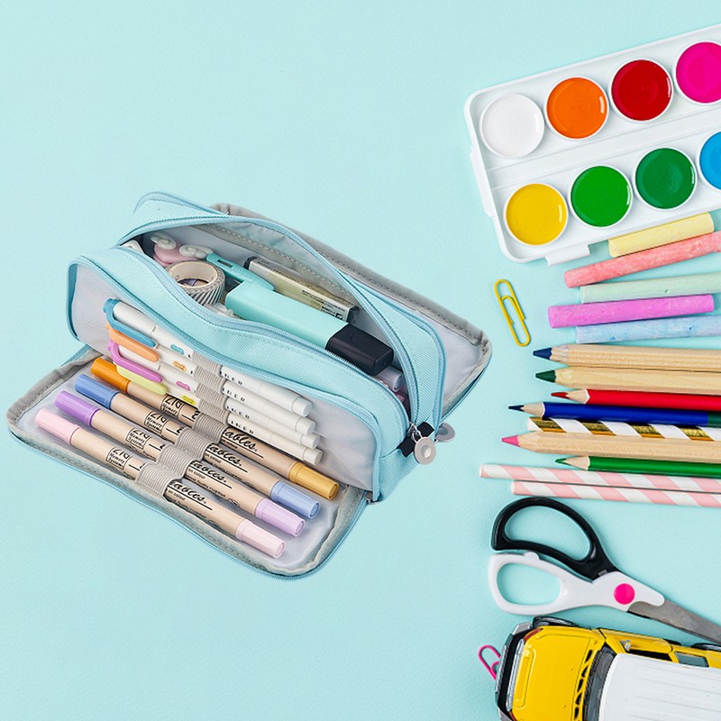 Canvas Pencil Case Large Capacity Pencil Cases Pencil Pouch with