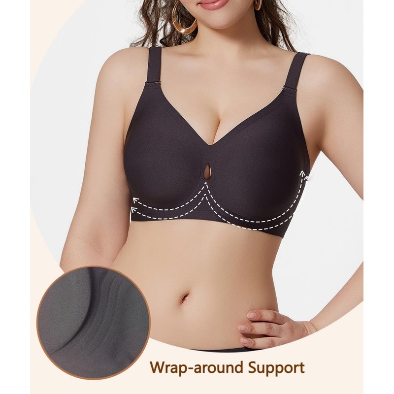 YARNAXA Wireless Push Up Bras for Women Seamless Full Coverage