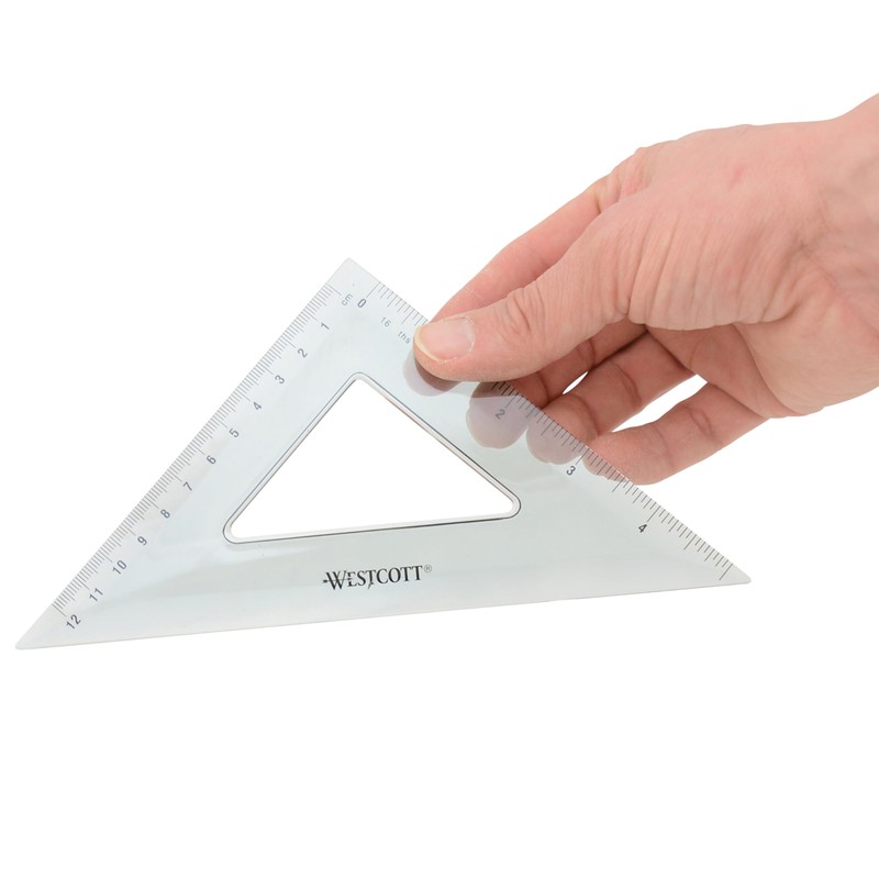 Westcott Triangular Scale Ruler Set, 30/60- and 45/90-Degrees, Back-to-School, School
