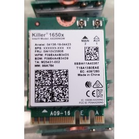 Intel Killer Wi-Fi 6 AX1650x AX200 M.2 2230 Bluetooth 5.2 Tarjeta WiFi (Paquete Individual)