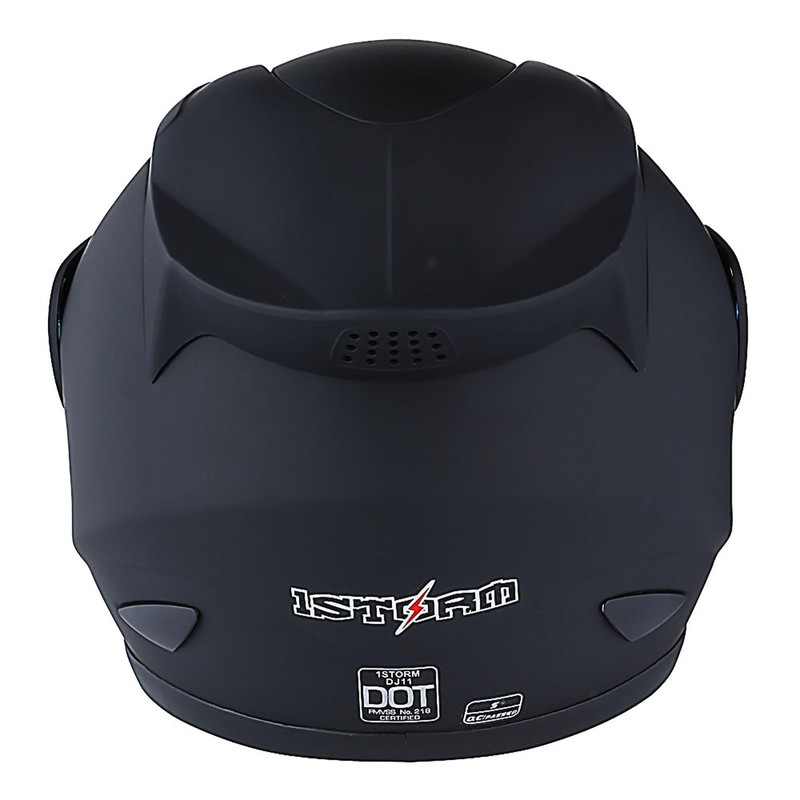 1Storm Motorcycle Bike Full FACE Helmet Mechanic MATT Black; Size