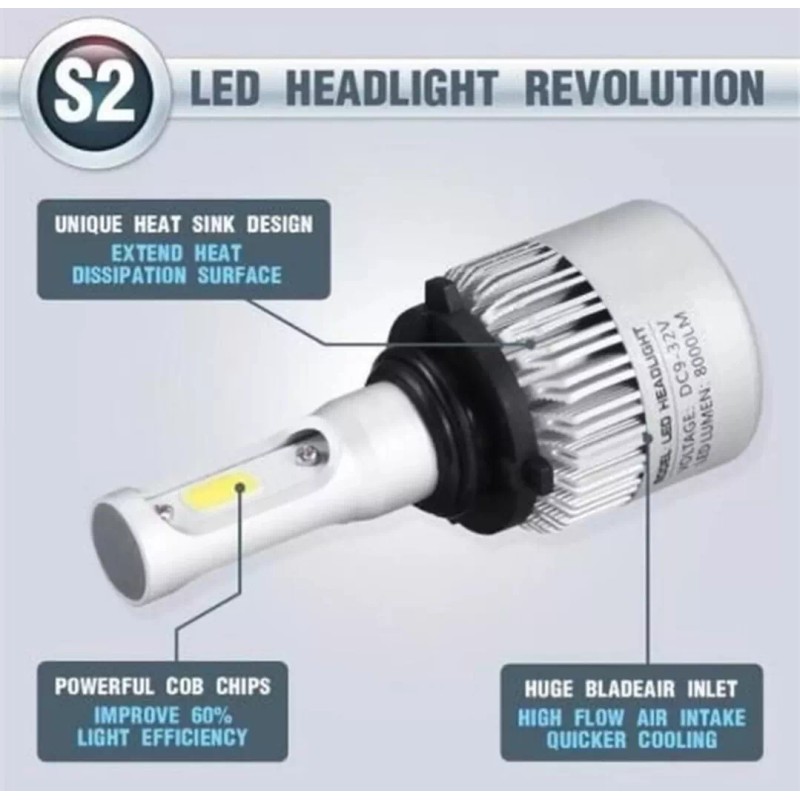 Vorock8 R2 COB 9005 LED Headlight Conversion Kit, High Beam