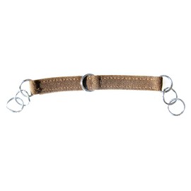 IV Horse Elastic Curb Strap with Stainless steel links (Brown, Small)