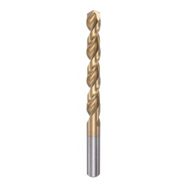 sourcing map Twisted Drill Bit 10.1 mm Titanium Coated (HSS-E) M42 High Speed Steel 8% Cobalt Straight Shaft for Stainless Steel Aluminium Alloy Metal