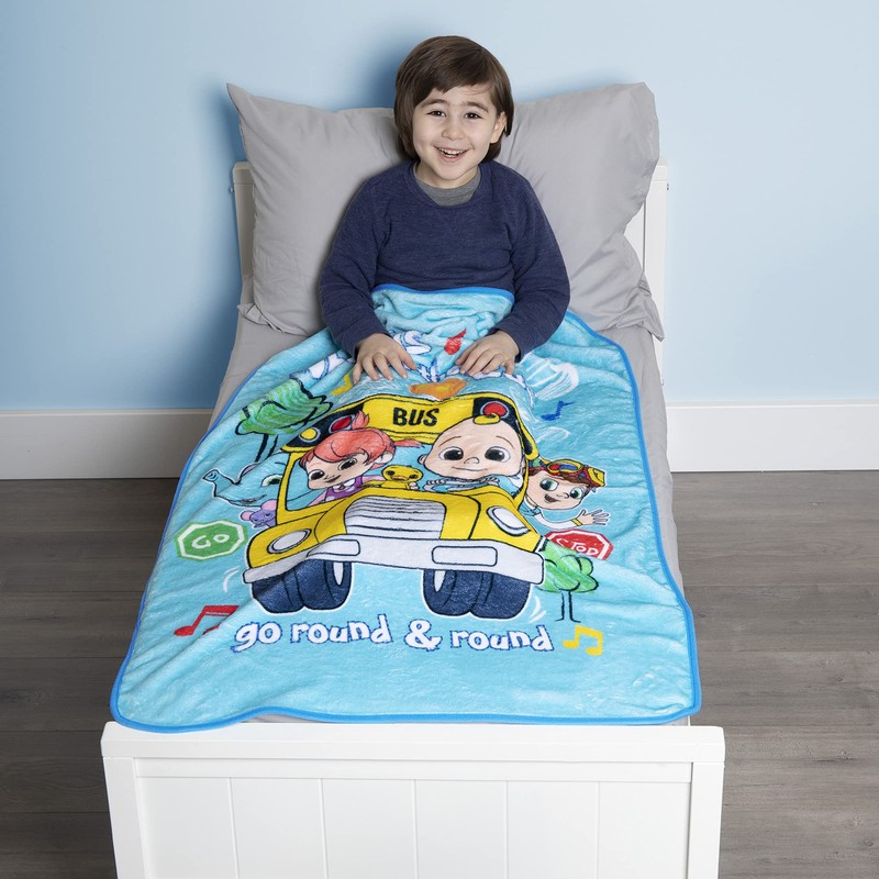 Cocomelon Press-N-Talk Musical Toddler Blanket, Multi-colour