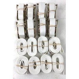 AutoHauler Supply Ratchet Straps to Anchor Tents Large or Small and Outdoor Inflatables of Any Size - Strong and Durable (1.5" x 15' Loop Ends)