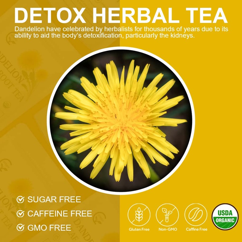 Organic Dandelion Leaf & Root Tea, Supports Kidney Function and