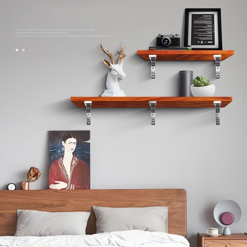 Homeme L-shaped Mount Bracket, Stainless Steel, Load Capacity 25-75KG, Set