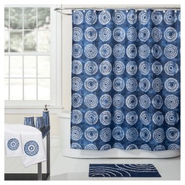 Project 62 NWT Project 62 Blue Medallion Shower Curtain   Blue White