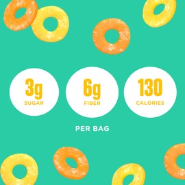 SmartSweets Peach Rings, Low Sugar Gummy Candy (3g), Low Calorie (130), Gluten-Free -1.8oz (Pack of 12) Packaging may vary