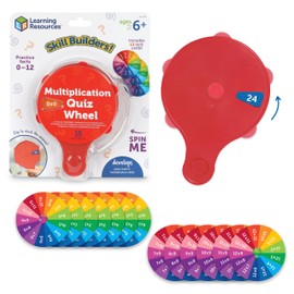 Learning Resources Skill Builders! Multiplication Quiz Wheel, Math Fidget Toy, Number Flash Cards, Math Fidget Spinner, Ages 6+, 15 Pieces