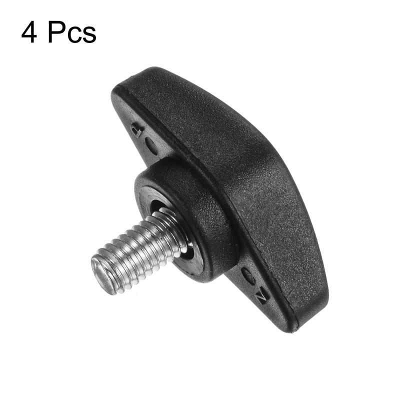 sourcing map 4pcs Tee Wing Knobs Thumb Screws M6 x