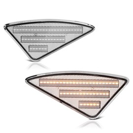 VIPMOTOZ Front Full LED Front Side Marker Lights Compatible With 2008-2017 Kenworth T660 T170 T270 T370 Chrome Housing Clear Lens Direct Replacement Left Driver & Right Passenger Side Pair Set