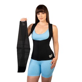 GOOD DOSE Waist Trainer Adjustable Sauna Vest, Compression Stomach Belt, Lower Belly Wrap Shaper, Women's Plus Size