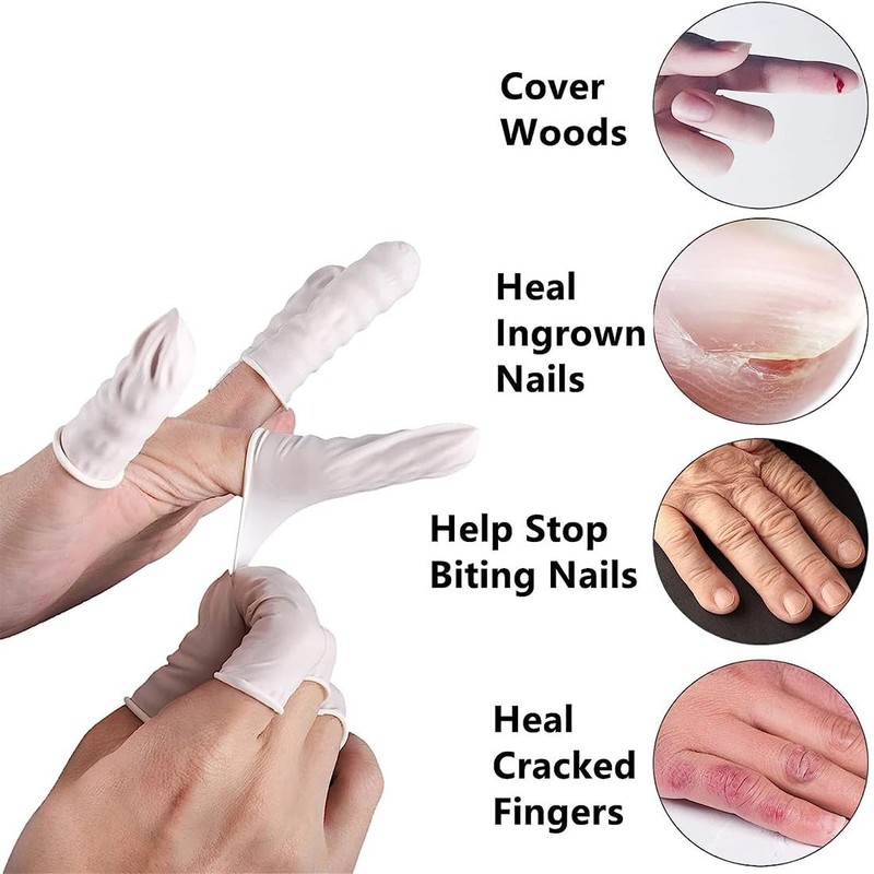 USTNIR Latex Finger Cots, Pack of 100 Finger Cots Natural