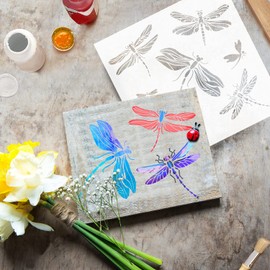 GSS Designs Dragonfly Stencil 12x12 Inch - Reusable Stencils for Painting Furniture Craft Garden Wood Signs Baking Wall Canvas Pillows