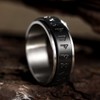 King Will 8mm Black & Silver Viking Spinner Ring Stainless