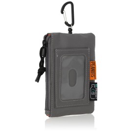 Snoopy yaksn-048 Pass Case, Commuter Pass/Pouch, Small Item, Vertical, Multi-functional, Reel, Carabiner, Eco-Friendly, R-PET Fabric, For School or Work, Women's, Men's, High School, Middle School,