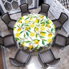 VVA Round Lemon Tablecloth Waterproof Washable Wipeable Resistant Polyester Lemon