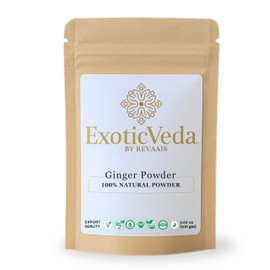 Exotic Veda Ginger Powder (Adarak) 100g – Pure & Natural Ground Ginger Root – Vegan, Gluten-Free, Non-GMO – Warm and Aromatic Spice for Cooking, Baking, Smoothies, Herbal Teas, Beverages, and Daily Recipes