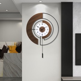 QWANPET Large Wall Clocks for Living Room,Silent Non-Ticking Quartz Battery Operated,Modern Decorative Wall Clock for Kitchen Bathroom Bedroom Home Wall Decor,20x27inch