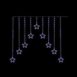 Premier 1.2m x 1.2m Christmas Star Pattern Flexibrights White Pin Wire Curtain Light with 258 White LEDs, Indoor and Outdoor Use, Clear Cable