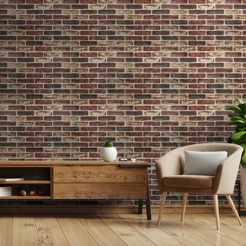 Art3d 10Pcs Large Size 52.5 Sq.FT 3D Self-Adhesive Foam Brick