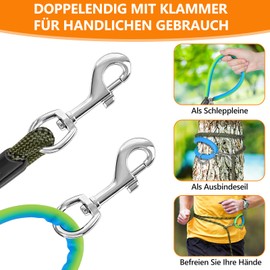 Aystkniet Recall Lead for Dogs, 5 m, 10 m, 15 m, 20 m, 30 m, Long Recall Lead with 2 Swivel Hooks, Training Lead for Small, Medium and Large Dogs, Strong Dog Lead for Large Dogs up to 150 kg