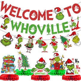 Welcome To Whoville Banner Whoville Christmas Decorations Christmas Party Decorations with Christmas Table Decorations for Whoville Decorations Merry Christmas Decorations