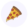 24 x 40mm Round 'Pepperoni Pizza Slice' Stickers (SK00070543)