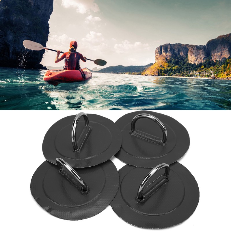 4 Pcs Inflatable Boat DRing Pad Patch PVC Durable Marine