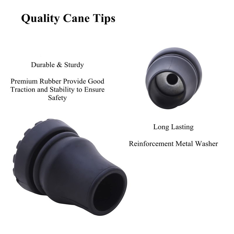 Rubber Cane Tips 7/8 Inch Heavy Duty Walking Cane Tips