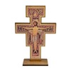 Intercession San Damiano Standing Wood Cross Crucifix