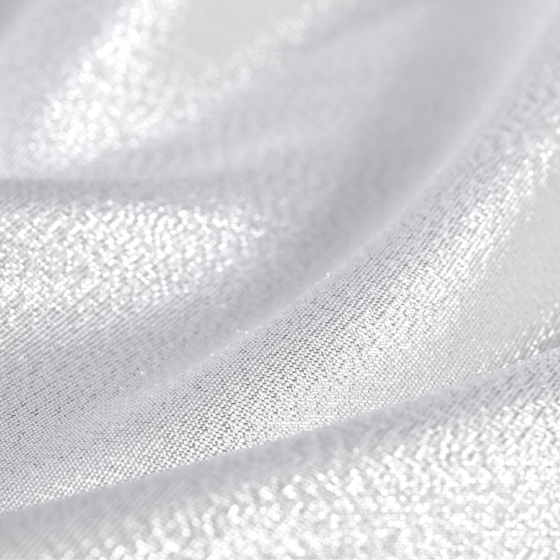 Popkozzi Silver White Glitter Shower Curtain: Sparkle Bling Shiny Washable