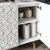 Galano Capson Mondrian Sideboard Buffet Kitchen Storage Cabinet with Decorated