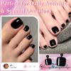 AddFavor 120pcs Black Press on Toenails for Women, Toe Nail