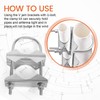 Ahvqevn 2 Sets Double Antenna Mast Clamp V Jaw Bracket