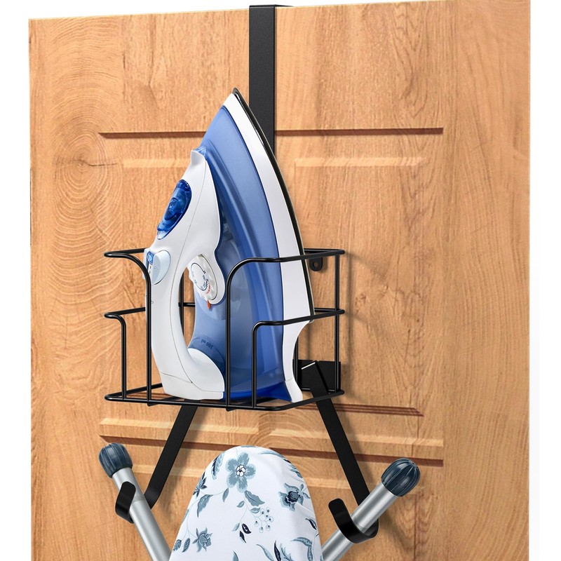ORLESS Over The Door/Wall Mount Ironing Board Hanger, Laundry Room