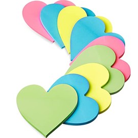 9 Pack Heart Shaped Sticky Notes Heart Shaped Notepad Sticky Notes Hearts Cute Sticky Notes Colorful Sticky Memo for Home Office School Supplies, Back to School Seasons