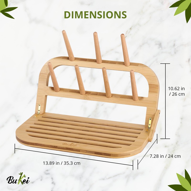 Bamboo Baby Bottle Drying Rack - Space Saving Bottle Dryer
