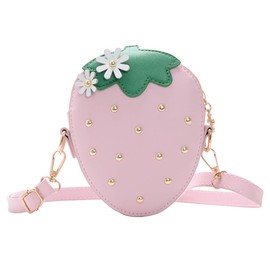 GALPADA 1pc Strawberry Messenger Bag Childrens Purse Crossbody Laptop Bag for Women Small Tote Coin Crossbody Sling Bags for Women Children Satchel Metal Pink Small Keychain Women's