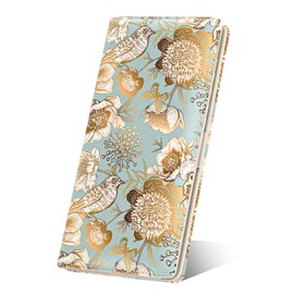 Nipichsha Womens Wallet, RFID Slim Wallets for Women, Thin Ladies Credit Card Holder Purse, Cute Leather Bifold Clutch Billfold with 11 Card Slots & ID Window, Blooming Flowers